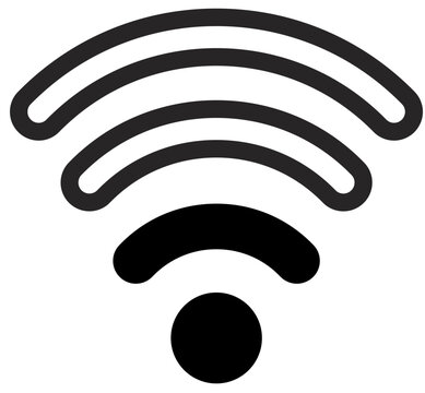 Simple Line Wifi Signal Strength Connection Wireless Technology Icon