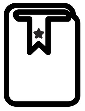 Minimalist Line Style Bookmark With Star Shape Icon Document