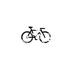 Fototapeta premium Vector Minimalist bicycle with textured lines.