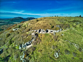 Volcanic landscape in Parc naturel régional des Volcans d'Auvergne (France)