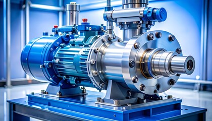 Obraz premium Industrial Water Pump Unit on Display Demonstrating Technological Advancement