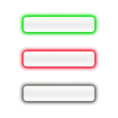 Obraz premium Glowing frames rectangle outline set – neon green, red, and black gradient outline rectangle isolated on transparent background