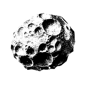 Vector Abstract asteroid with textured surface.