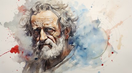 Vintage Watercolor Pencil Art & Classical Illustrations &ndash; Wall Art Wallpapers &ndash; Ancient Greek Roman Portraits of Stoics & Philosophers: Plato, Aristotle, Socrates, Marcus Aurelius, Seneca 