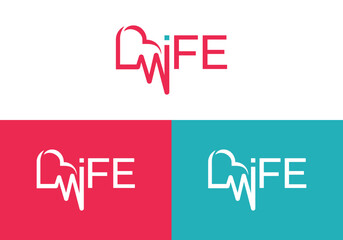 vector icon logo of life and heart or love