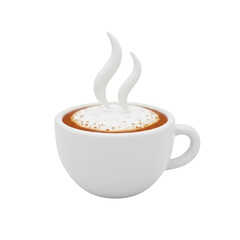 White cup of hot coffee