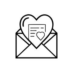 Letter with a heart symbolizing love and affection