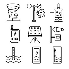 Tracker icon meter severe vector hurricane pressure flood icons surge weather storm