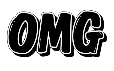 Comic text OMG Vector Illustration