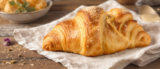 Croissants on a Linen Cloth