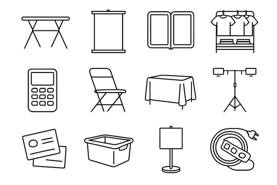 Icon sign merchandise convention business vector extension portfolio essentials bin cards tattoo