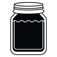 Black Silhouette of a Jar Filled with Liquid container bottle
