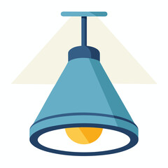 Blue Pendant Light Fixture with Yellow Bulb and Light Rays lamp ceiling