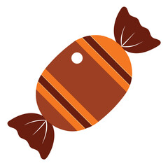 Brown and Orange Striped Candy with White Dot on Transparent Background sweet confectionery
