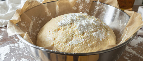 Bread Dough Rising in a Bowl