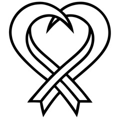 Stylized heart made of ribbons symbolizing love and unity