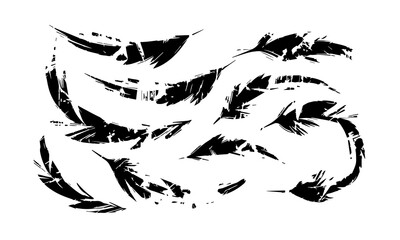 Obraz premium Collection hand drawn arrows. Set simple arrows isolated on transparent background. Arrow mark icons. Arrow paint.