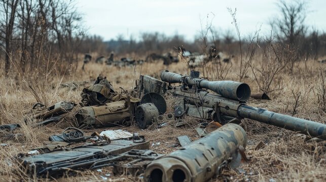 War damaged military equipment