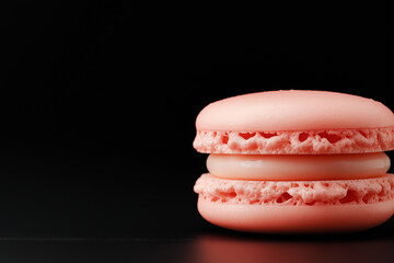 Pink Macaron Dessert Pastry: Sweet French Baking with Delicious Confectionery and Snack