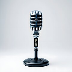 Vintage Microphone, isolated on transparent background