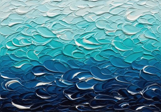 Textured blue gradient paint strokes resembling ocean waves