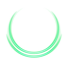 Green glowing ring shape on transparent background

