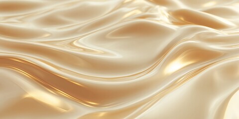 smooth creamy liquid surface with gentle ripples, floating golden reflections, ivory and warm beige palette