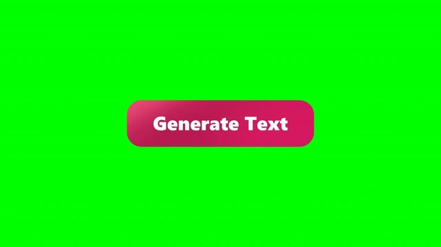 Generate Text Button. Simple, clean animation perfect for websites or apps UI,UX,GUI. animation on green background 4k video