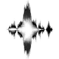 Vector Abstract sound wave with dotted texture.