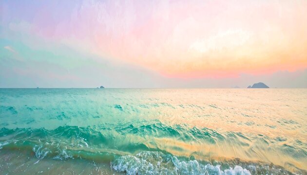 Pastel sunrise over tranquil ocean waves