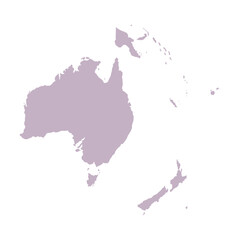 Oceania map with Australia, New Zealand and Pacific islands. Oceania map isolated on white background. High detailed vector illustration. © WeDrawing