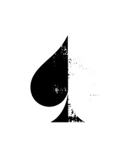 Vector Split Spade with Distressed Texture