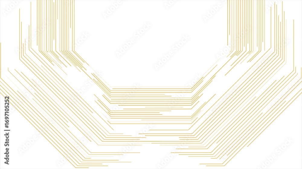 Poster orange octagonal lines abstract futuristic technology background. seamless looping minimal motion de