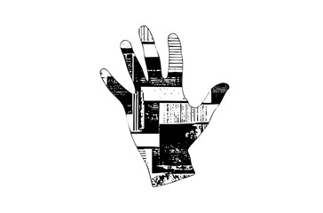Vector Abstract hand with geometric .