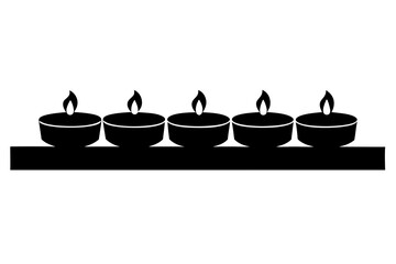 Row of Oil Lamps Icon – Symbol of Light, Devotion, and Religious Ritual