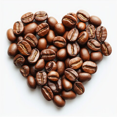 3D Realistic Coffee Beans Pile Isolated on Transparent Background. Fresh Coffee Beans Clipart