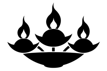 Triple Diya Lamp: Traditional Indian Lighting for Festivals & Home Decor