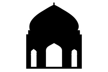 Masjid with Dome and Arches Icon – Symbol of Islamic Architecture, Religion, and Peace