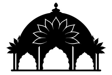 Ornate Dome with Floral Pattern Icon – Symbol of Islamic Architecture and Cultural Design