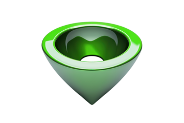 Green location pin icon isolated on transparent background. Green location pin icon with a hole in the center sleek and glossy design isolated on white background, 3d rendering.