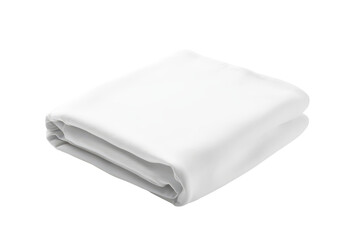 Stack of folded white fabric isolated on transparent background. White fabric isolated on white background.