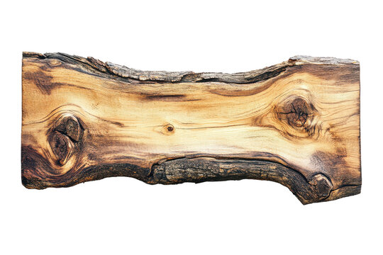 Abstract textured wood grain pattern isolated on transparent background. Rustic wooden plank featuring a natural wood grain and visible knots isolated on white background. - Powered by Adobe