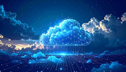 Futuristic cloud computing graphic (2)