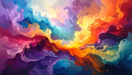 Abstract vibrant swirling colors