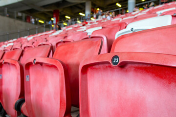 Fototapeta premium Seat number on red seating patch.
