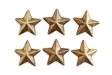 Obraz premium Gold military stars rank insignia isolated on transparent background. Golden stars for product rating reviews for websites and mobile applications isolated on white background.
