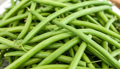 Fresh green beans close-up