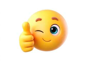 Smiling emoji with thumbs-up, winking eye