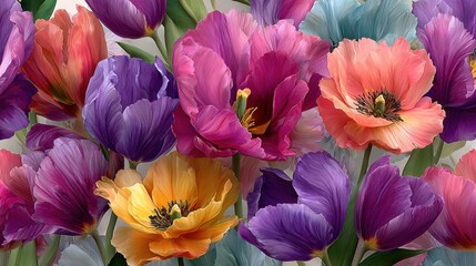 Seamless Watercolor Floral Border with Hydrangea, Myosotis, Rose, Flowers with Leaves on White Background, Fashion, Fabric Patterns, Wallpapers, Prints, Wedding invitations, clipart