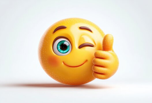 Smiling emoji winking, giving thumbs up (3)